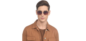 Gold Square Half Rim Women Sunglasses by Vincent Chase-208819