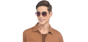 Gold Square Half Rim Women Sunglasses by Vincent Chase-208819