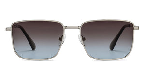 Silver Rectangle/ Square Full Rim Unisex Sunglasses by Vincent Chase Polarized-206748