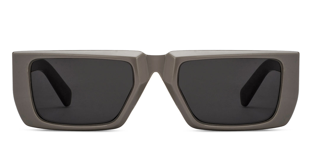 Brown Rectangle Full Rim Unisex Sunglasses by OJOS-209257