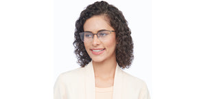 Brown Rectangle Half Rim Unisex Eyeglasses by Vincent Chase-207979