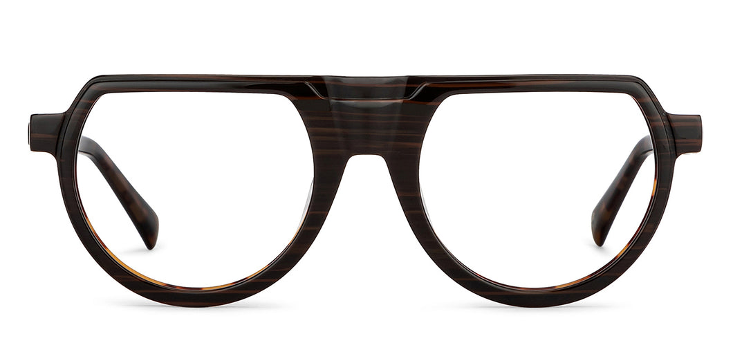 Brown Round Full Rim Men Eyeglasses by John Jacobs-151342