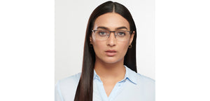 Brown Rectangle Half Rim Unisex Eyeglasses by Vincent Chase-200793