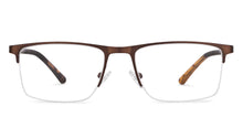 Load image into Gallery viewer, Brown Rectangle Half Rim Unisex Eyeglasses by Vincent Chase-200793