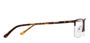 Brown Rectangle Half Rim Unisex Eyeglasses by Vincent Chase-200793