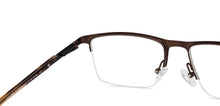Load image into Gallery viewer, Brown Rectangle Half Rim Unisex Eyeglasses by Vincent Chase-200793