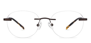 Brown Round Rimless Unisex Eyeglasses by Vincent Chase-150436
