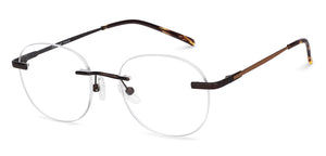 Brown Round Rimless Unisex Eyeglasses by Vincent Chase-150436