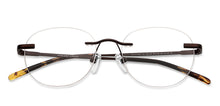 Load image into Gallery viewer, Brown Round Rimless Unisex Eyeglasses by Vincent Chase-150436