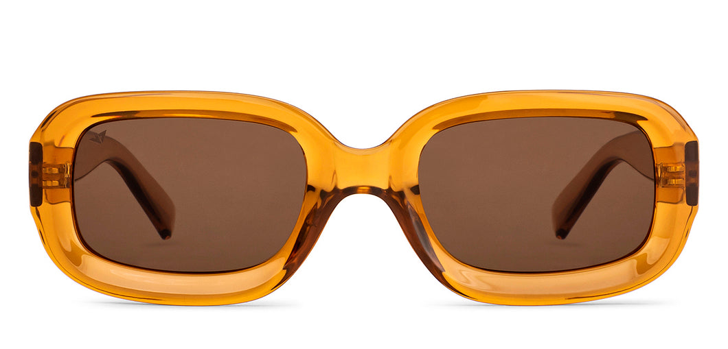 Brown Rectangle Full Rim Unisex Sunglasses by Vincent Chase Polarized-151901