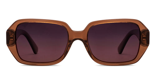 Brown Rectangle Full Rim Unisex Sunglasses by Vincent Chase Polarized-200583