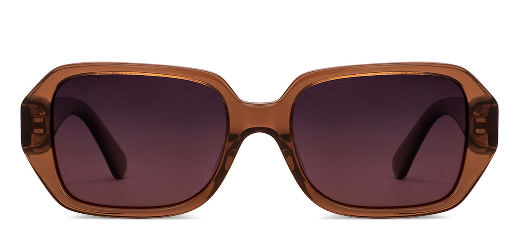 Brown Rectangle Full Rim Unisex Sunglasses by Vincent Chase Polarized-200583