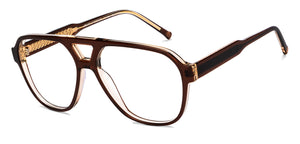 Brown Aviator Full Rim Unisex Eyeglasses by John Jacobs-205984