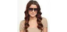 Load image into Gallery viewer, Brown Geometric Full Rim Unisex Sunglasses by Vincent Chase-200498