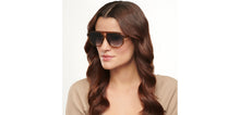 Load image into Gallery viewer, Brown Geometric Full Rim Unisex Sunglasses by Vincent Chase-200498