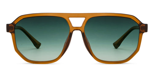 Brown Geometric Full Rim Unisex Sunglasses by Vincent Chase-200498