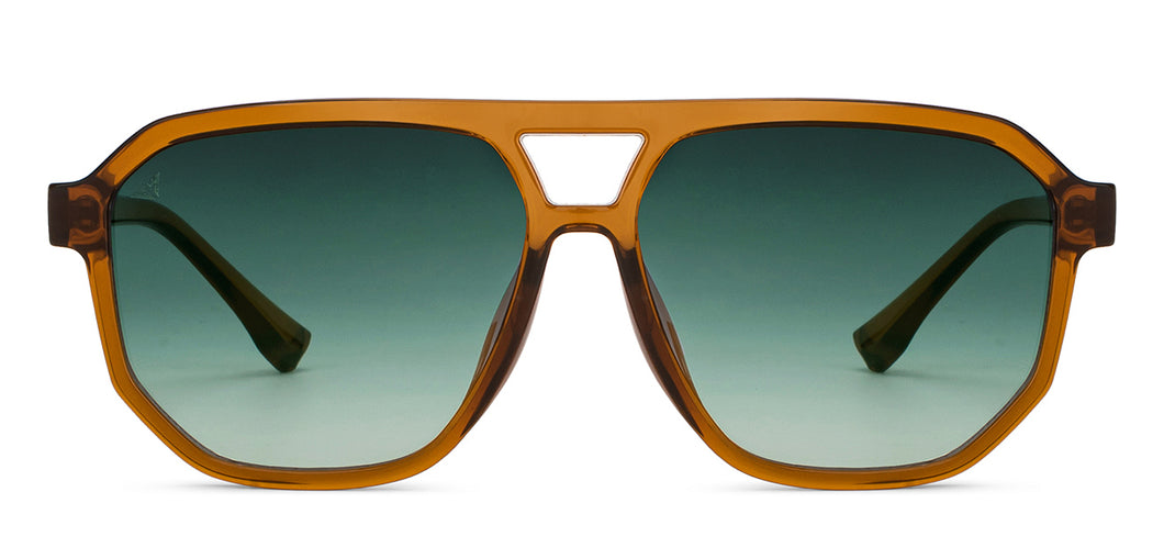 Brown Geometric Full Rim Unisex Sunglasses by Vincent Chase-200498