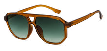 Load image into Gallery viewer, Brown Geometric Full Rim Unisex Sunglasses by Vincent Chase-200498