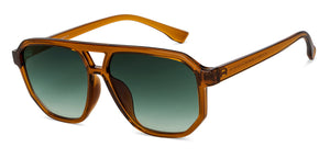 Brown Geometric Full Rim Unisex Sunglasses by Vincent Chase-200498