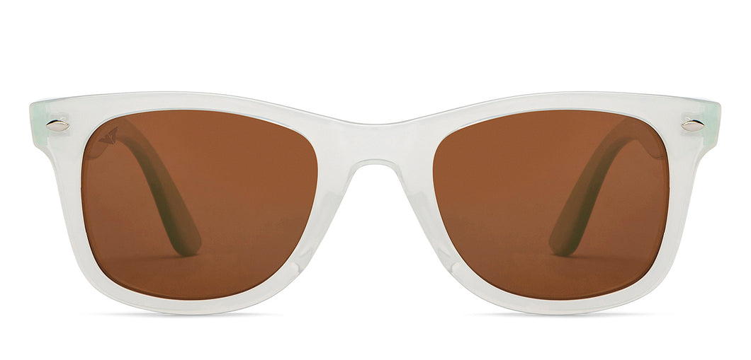 White Transparent Wayfarer Full Rim Unisex Sunglasses by Vincent Chase Polarized-209470