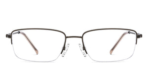 Copper Rectangle Half Rim Unisex Eyeglasses by Vincent Chase-209025