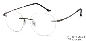 Gunmetal Round Rimless Unisex Eyeglasses by Vincent Chase Online-140217