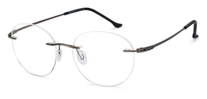 Gunmetal Round Rimless Unisex Eyeglasses by Vincent Chase Online-140217