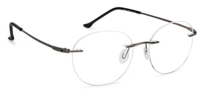 Gunmetal Round Rimless Unisex Eyeglasses by Vincent Chase Online-140217