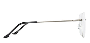 Gunmetal Round Rimless Unisex Eyeglasses by Vincent Chase Online-140217