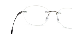 Gunmetal Round Rimless Unisex Eyeglasses by Vincent Chase Online-140217