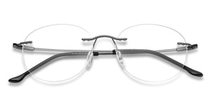 Gunmetal Round Rimless Unisex Eyeglasses by Vincent Chase Online-140217