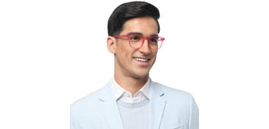 Pink Wayfarer Full Rim Unisex Eyeglasses by Lenskart Hustlr-216712