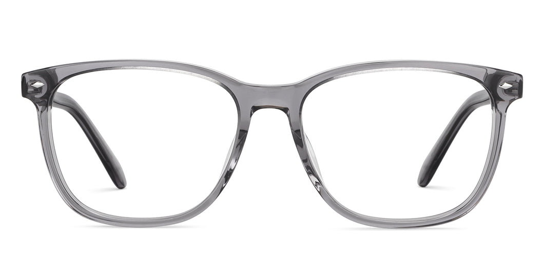 Grey Rectangle Full Rim Men Eyeglasses by Fossil-148833