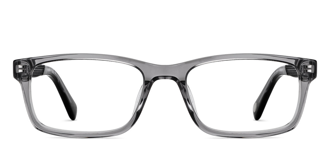 Grey Rectangle Full Rim Men Eyeglasses by Fossil-148835