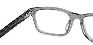 Grey Rectangle Full Rim Men Eyeglasses by Fossil-148835