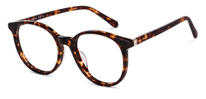 Tortoise Round Full Rim Women Eyeglasses by Fossil-148839