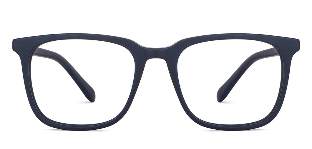 Blue Rectangle Full Rim Men Eyeglasses by Fossil-148807