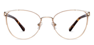 Gold Cat Eye Full Rim Women Eyeglasses by Fossil-148851