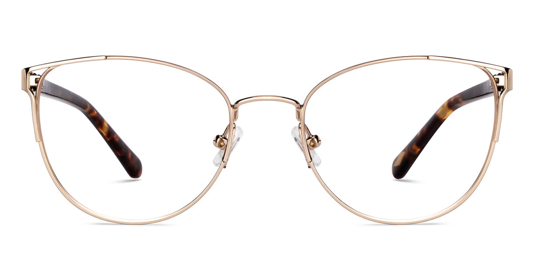 Gold Cat Eye Full Rim Women Eyeglasses by Fossil-148851