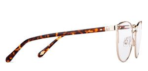 Gold Cat Eye Full Rim Women Eyeglasses by Fossil-148851