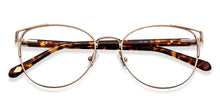 Load image into Gallery viewer, Gold Cat Eye Full Rim Women Eyeglasses by Fossil-148851