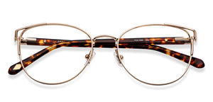 Gold Cat Eye Full Rim Women Eyeglasses by Fossil-148851