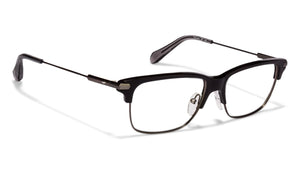 Black Rectangle Full Rim Unisex Eyeglasses by Fossil-115752