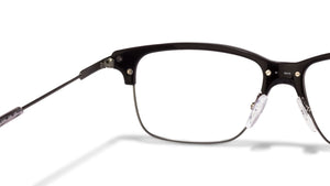 Black Rectangle Full Rim Unisex Eyeglasses by Fossil-115752