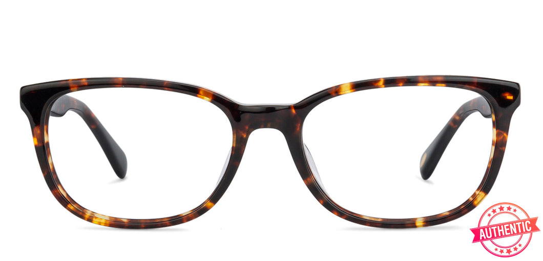 Brown Rectangle Full Rim Unisex Eyeglasses by Fossil-137206
