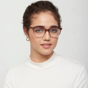Brown Cat Eye Full Rim Women Eyeglasses by Fossil-150147
