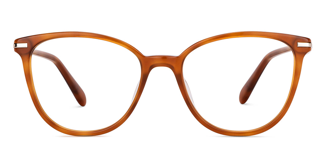 Brown Cat Eye Full Rim Women Eyeglasses by Fossil-150141