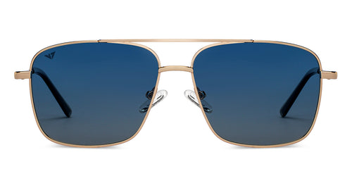 Gold Square Full Rim Unisex Sunglasses by Vincent Chase Polarized-200397