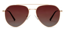 Load image into Gallery viewer, Gold Aviator Full Rim Unisex Sunglasses by Vincent Chase Polarized-200374