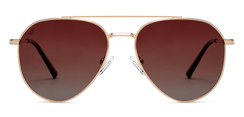 Gold Aviator Full Rim Unisex Sunglasses by Vincent Chase Polarized-200374